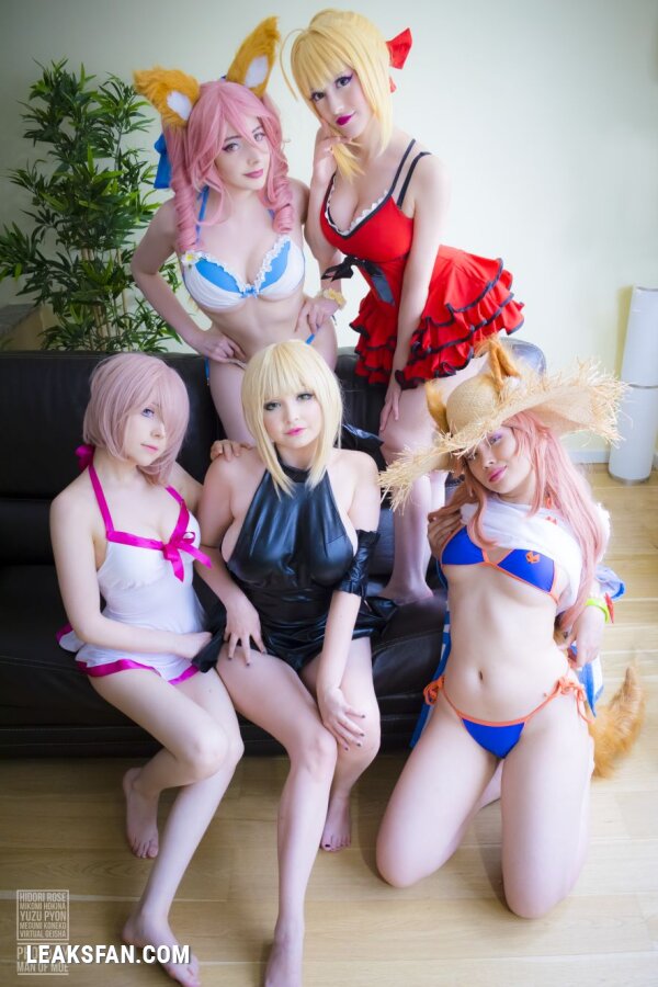 Hidori, Mikomi, Virtual, Tom &amp;amp; Yuzupyon - Mash, Saber, Nero &amp;amp; Tamamo (Fate Grand Order) - 0